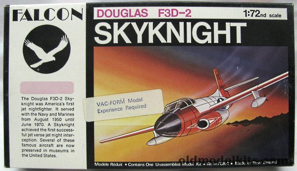 Falcon 1/72 Douglas F3D-2 Skyknight Navy or Marines - (F3D2), FHK-1 plastic model kit